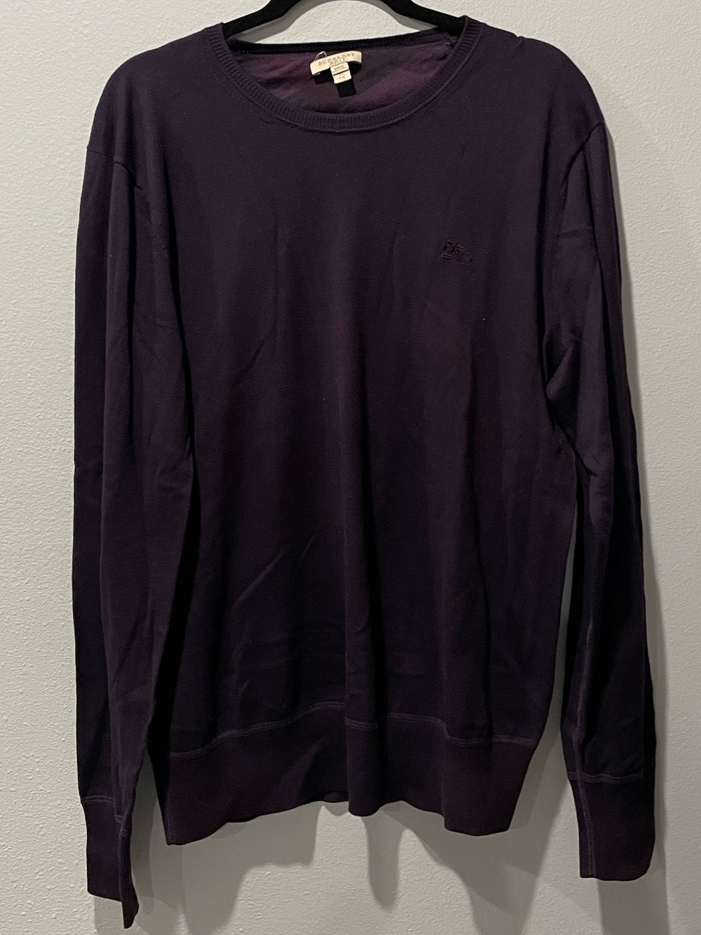 Burberry Brit Men's Crewneck Sweater in Deep Purple XL 100% Cotton